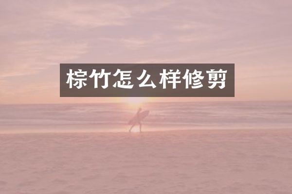 棕竹怎么样修剪