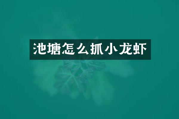 池塘怎么抓小龙虾