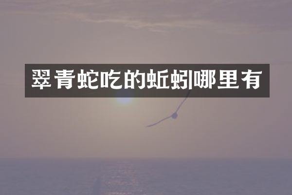 翠青蛇吃的蚯蚓哪里有