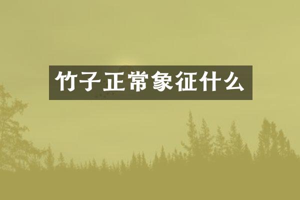 竹子正常象征什么