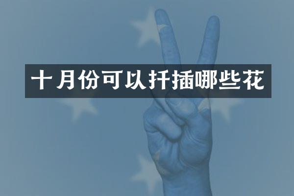 十月份可以扦插哪些花