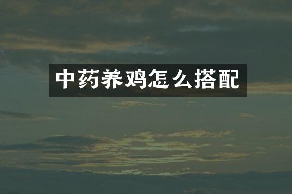 中药养鸡怎么搭配