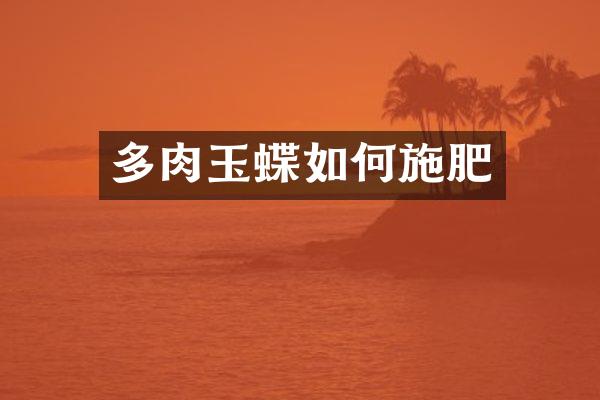 多肉玉蝶如何施肥