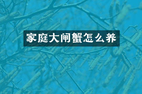 家庭大闸蟹怎么养
