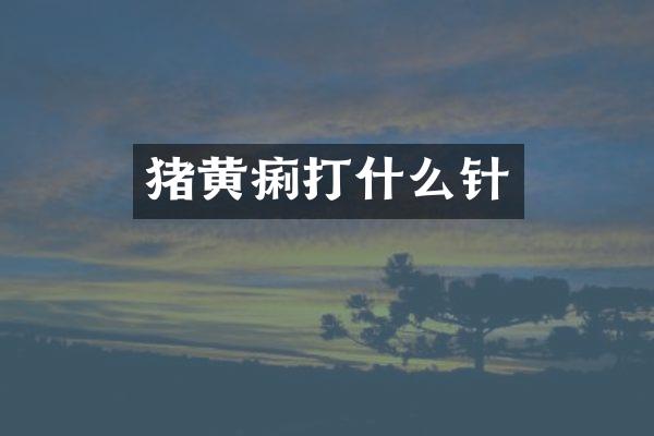 猪黄痢打什么针