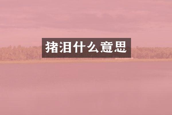 猪泪什么意思
