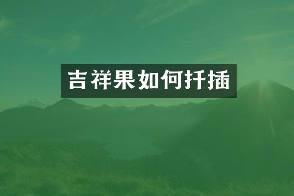 吉祥果如何扦插