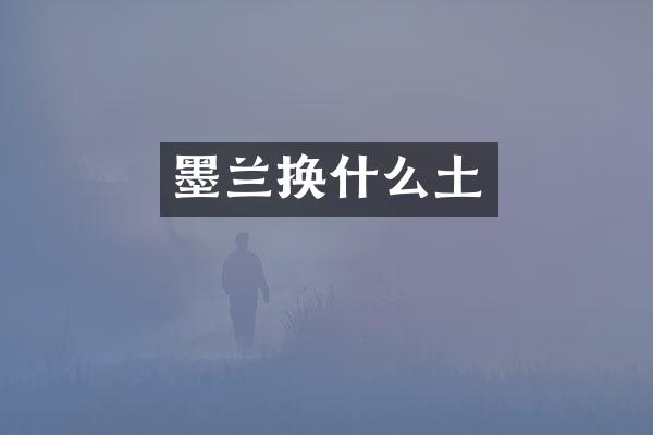 墨兰换什么土
