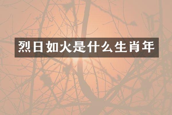 烈日如火是什么生肖年
