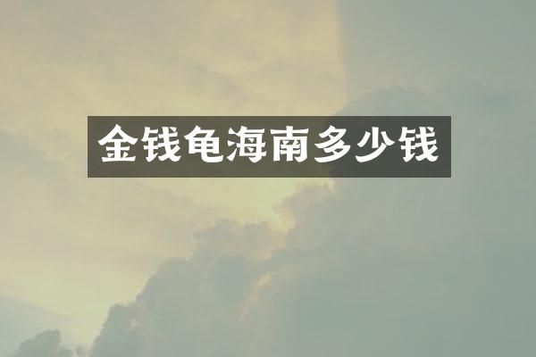 金钱龟海南多少钱