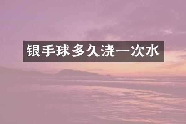 银手球多久浇一次水
