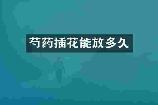 芍药插花能放多久