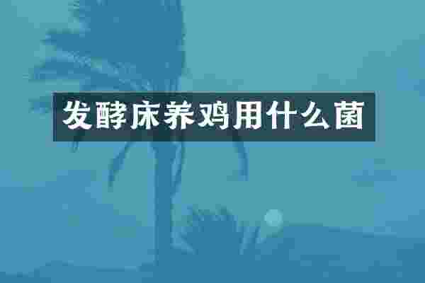 发酵床养鸡用什么菌
