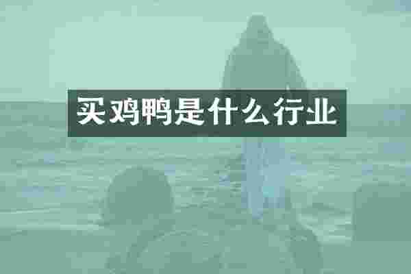 买鸡鸭是什么行业