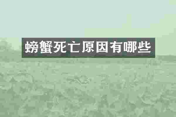 螃蟹死亡原因有哪些