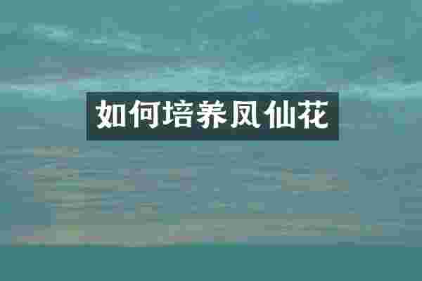 如何培养凤仙花
