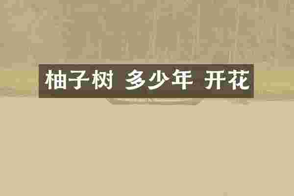 柚子树 多少年 开花