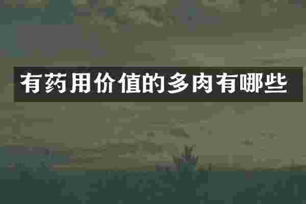有药用价值的多肉有哪些
