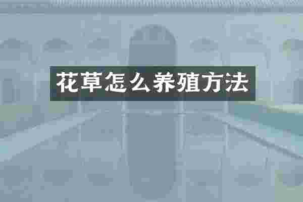 花草怎么养殖方法
