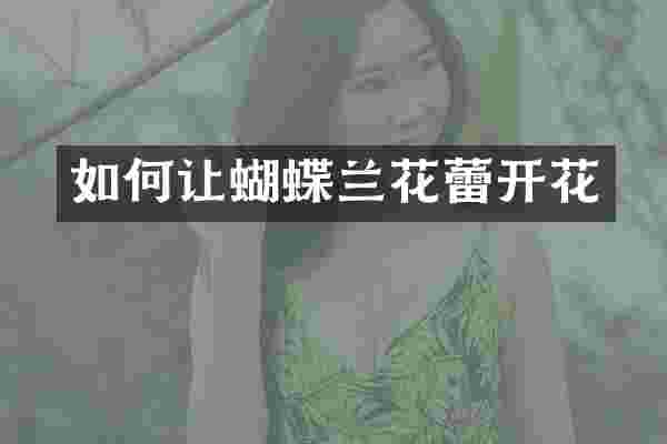 如何让蝴蝶兰花蕾开花