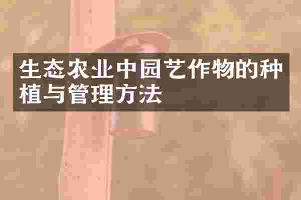 生态农业中园艺作物的种植与管理方法