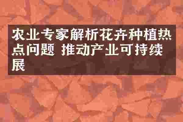 农业专家解析花卉种植热点问题 推动产业可持续发展