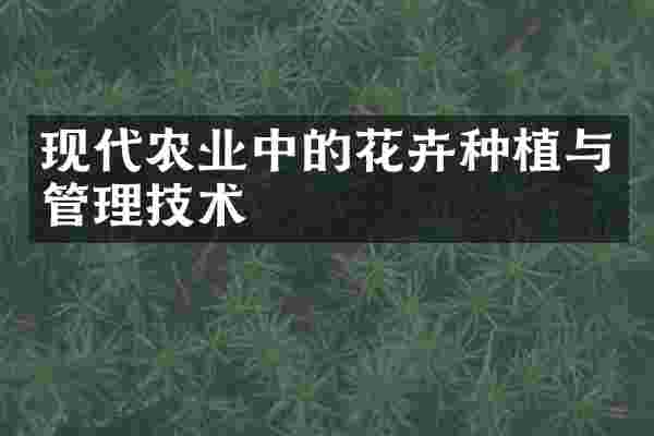 现代农业中的花卉种植与管理技术
