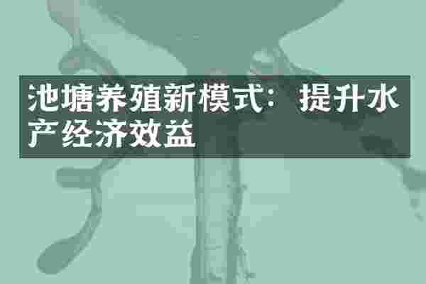 池塘养殖新模式：提升水产经济效益