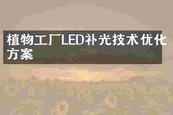 植物工厂LED补光技术优化方案