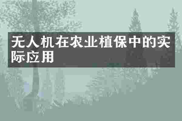 无人机在农业植保中的实际应用