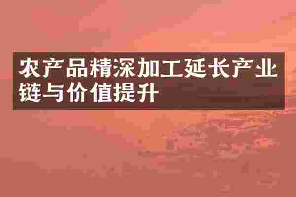 农产品精深加工延长产业链与价值提升