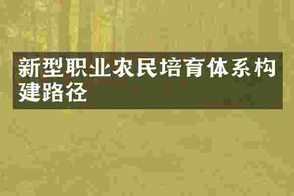 新型职业农民培育体系构建路径
