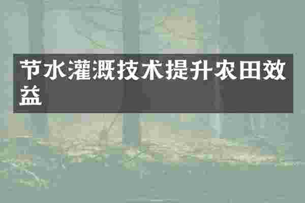 节水灌溉技术提升农田效益