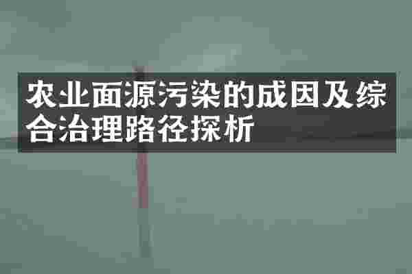 农业面源污染的成因及综合治理路径探析